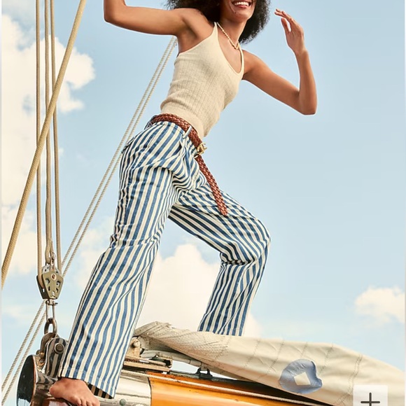 Wide-leg essential pant in sailor stripe size 12 - Picture 2 of 6